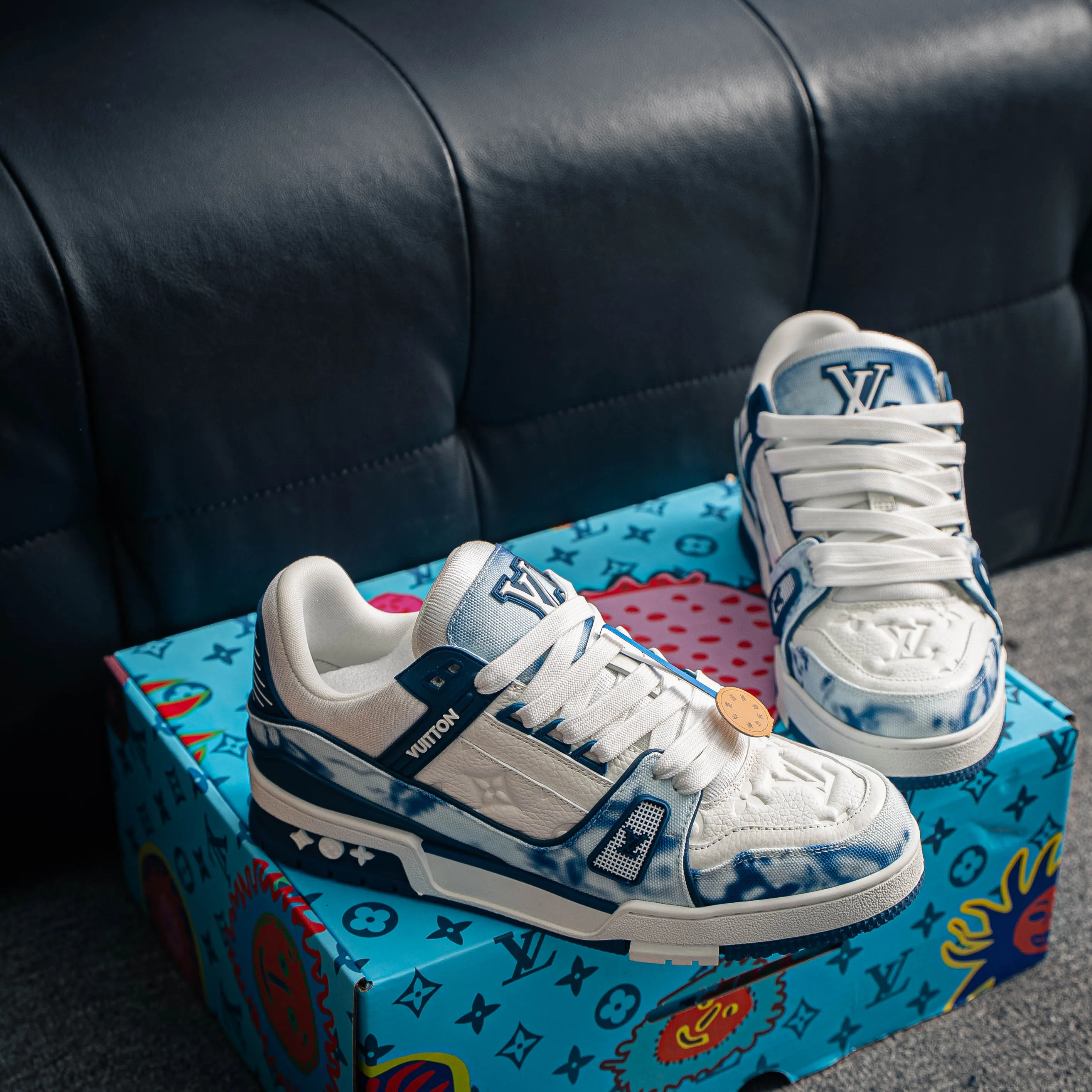 【YS 】 Louis Vuitton LV Trainer Blue ✦ ， ✦ White ， ✦ Lace-Up ，